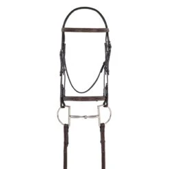 Ovation Elite Raised Fancy Stitched Comfort Crown Padded Bridle - Dark Brown