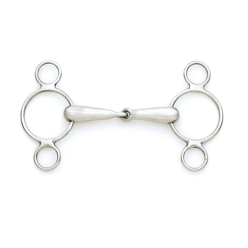 Centaur Hollow Jointed 2-Ring Gag - Stainless Steel
