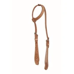 Western Rawhide Jim Taylor Performance Floral Tear Drop One Ear Headstall - Golden Tan