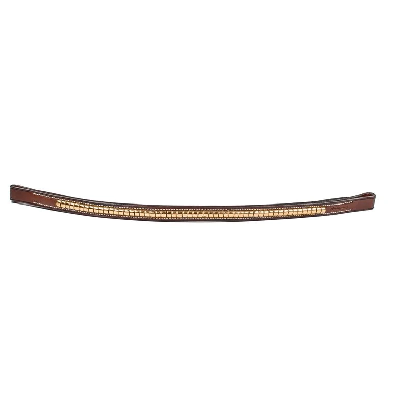 Harmohn Kraft Brass Clincher Browband - Oakbark