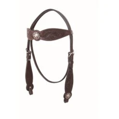 Western Rawhide Country Legend Floral And Basket Browband Headstall - Dark Brown