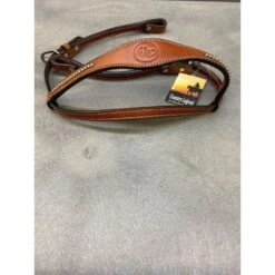 Western Rawhide Dee Butterfield Long Cheek Browband Headstall W/Dots - Chestnut