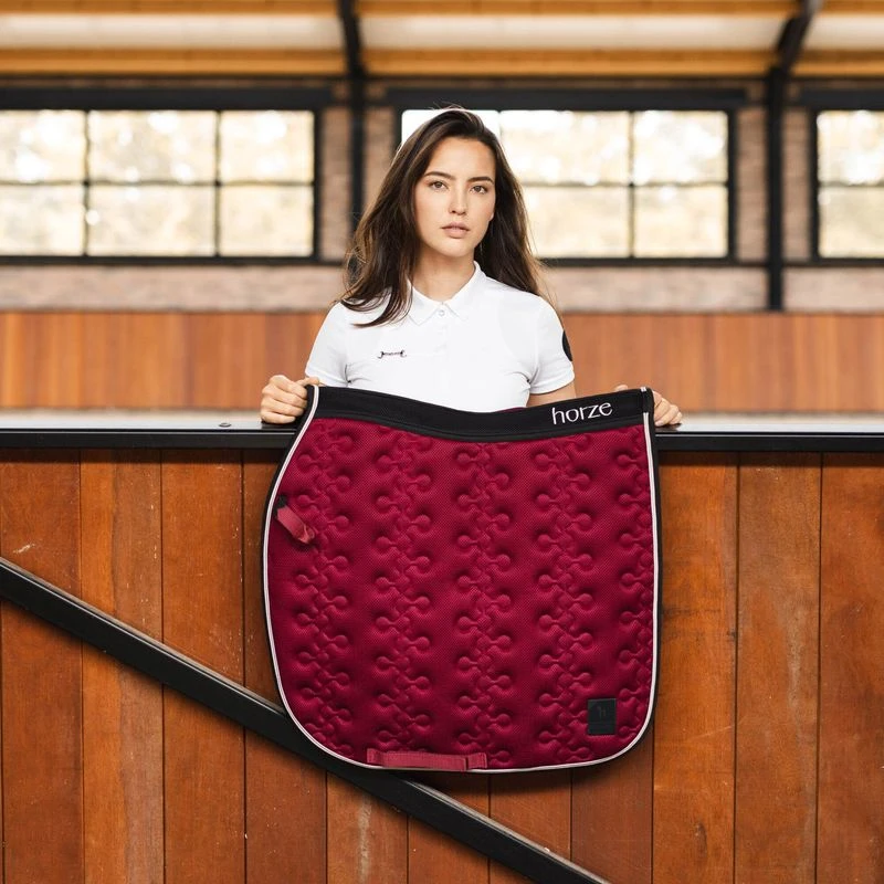 Horze Smoky Twilight Air Mesh Dressage Saddle Pad - Anemone Dark Pink - Image 3